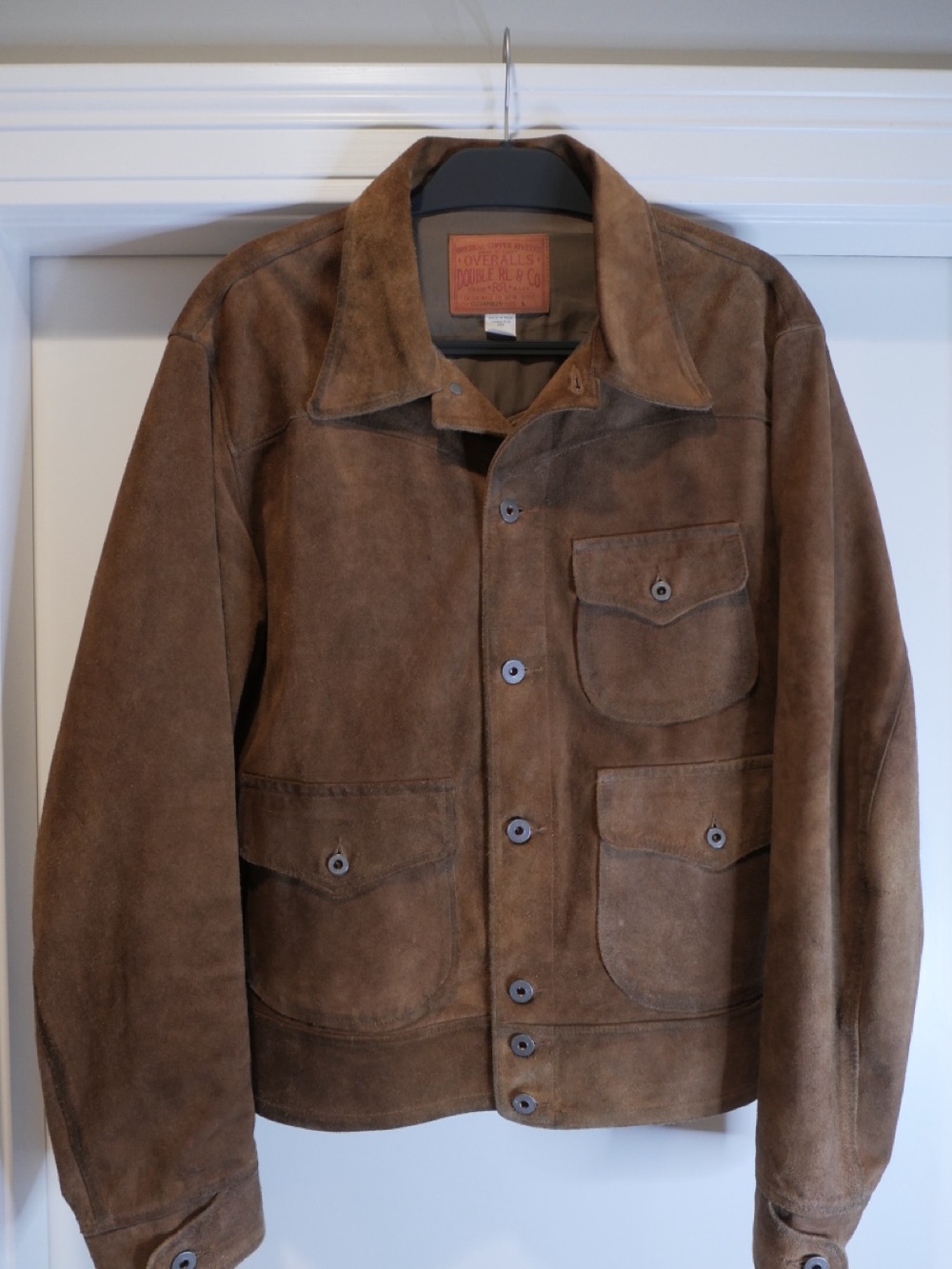 Ralph Lauren Double RL Brown Roughout Suede Jacket